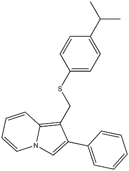 1-{[(4-isopropylphenyl)sulfanyl]methyl}-2-phenylindolizine 结构式