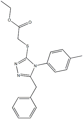 ethyl {[5-benzyl-4-(4-methylphenyl)-4H-1,2,4-triazol-3-yl]sulfanyl}acetate 结构式