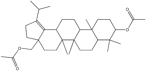 3a-[(acetyloxy)methyl]-1-isopropyl-5a,5b,8,8,11a-pentamethyl-3,3a,4,5,5a,5b,6,7,7a,8,9,10,11,11a,11b,12,13,13a-octadecahydro-2H-cyclopenta[a]chrysen-9-yl acetate 结构式