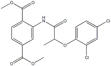 dimethyl 2-{[2-(2,4-dichlorophenoxy)propanoyl]amino}terephthalate 结构式