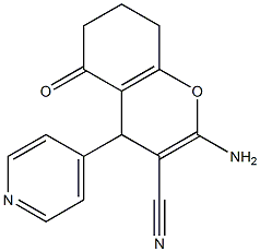 2-amino-5-oxo-4-(4-pyridinyl)-5,6,7,8-tetrahydro-4H-chromene-3-carbonitrile 结构式