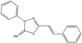 3-phenyl-5-(2-phenylvinyl)-1,3,4-thiadiazol-2(3H)-imine 结构式
