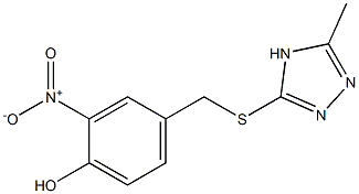 2-nitro-4-{[(5-methyl-4H-1,2,4-triazol-3-yl)sulfanyl]methyl}phenol 结构式