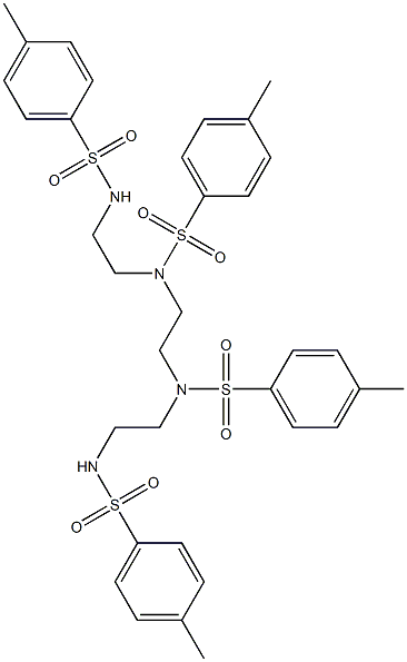 4-methyl-N-(2-{[(4-methylphenyl)sulfonyl]amino}ethyl)-N-{2-[[(4-methylphenyl)sulfonyl](2-{[(4-methylphenyl)sulfonyl]amino}ethyl)amino]ethyl}benzenesulfonamide 结构式