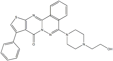 5-[4-(2-hydroxyethyl)-1-piperazinyl]-9-phenyl-8H-thieno[2',3':4,5]pyrimido[2,1-a]phthalazin-8-one 结构式