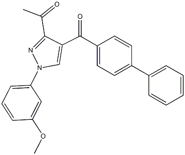 1-[4-([1,1'-biphenyl]-4-ylcarbonyl)-1-(3-methoxyphenyl)-1H-pyrazol-3-yl]ethanone 结构式