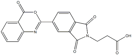 3-[1,3-dioxo-5-(4-oxo-4H-3,1-benzoxazin-2-yl)-1,3-dihydro-2H-isoindol-2-yl]propanoic acid 结构式