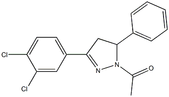 1-acetyl-3-(3,4-dichlorophenyl)-5-phenyl-4,5-dihydro-1H-pyrazole 结构式