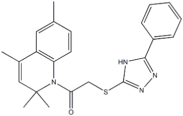 2-oxo-2-(2,2,4,6-tetramethyl-1(2H)-quinolinyl)ethyl 5-phenyl-4H-1,2,4-triazol-3-yl sulfide 结构式