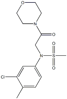 N-(3-chloro-4-methylphenyl)-N-[2-(4-morpholinyl)-2-oxoethyl]methanesulfonamide 结构式