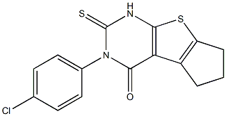 3-(4-chlorophenyl)-2-thioxo-1,2,3,5,6,7-hexahydro-4H-cyclopenta[4,5]thieno[2,3-d]pyrimidin-4-one 结构式