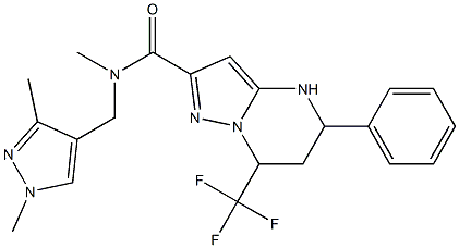 N-[(1,3-dimethyl-1H-pyrazol-4-yl)methyl]-N-methyl-5-phenyl-7-(trifluoromethyl)-4,5,6,7-tetrahydropyrazolo[1,5-a]pyrimidine-2-carboxamide 结构式