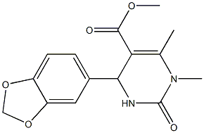 methyl 4-(1,3-benzodioxol-5-yl)-1,6-dimethyl-2-oxo-1,2,3,4-tetrahydro-5-pyrimidinecarboxylate 结构式