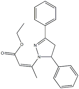 ethyl 3-(3,5-diphenyl-4,5-dihydro-1H-pyrazol-1-yl)-2-butenoate 结构式