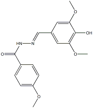 N'-(4-hydroxy-3,5-dimethoxybenzylidene)-4-methoxybenzohydrazide 结构式