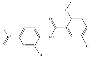 5-chloro-N-{2-chloro-4-nitrophenyl}-2-methoxybenzamide 结构式