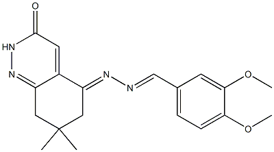 3,4-dimethoxybenzaldehyde (7,7-dimethyl-3-oxo-2,6,7,8-tetrahydro-5(3H)-cinnolinylidene)hydrazone 结构式