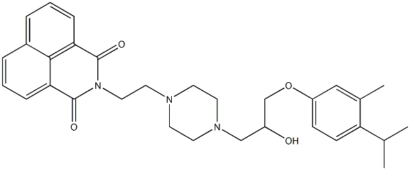 2-(2-{4-[2-hydroxy-3-(4-isopropyl-3-methylphenoxy)propyl]piperazin-1-yl}ethyl)-1H-benzo[de]isoquinoline-1,3(2H)-dione 结构式