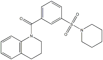 1-[3-(1-piperidinylsulfonyl)benzoyl]-1,2,3,4-tetrahydroquinoline 结构式