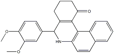 5-(3,4-dimethoxyphenyl)-3,4,5,6-tetrahydrobenzo[a]phenanthridin-1(2H)-one 结构式