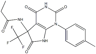 N-[1-(4-methylphenyl)-2,4,6-trioxo-5-(trifluoromethyl)-2,3,4,5,6,7-hexahydro-1H-pyrrolo[2,3-d]pyrimidin-5-yl]propanamide 结构式