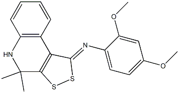 N-(2,4-dimethoxyphenyl)-N-(4,4-dimethyl-4,5-dihydro-1H-[1,2]dithiolo[3,4-c]quinolin-1-ylidene)amine 结构式