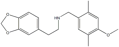 2-(1,3-benzodioxol-5-yl)-N-(4-methoxy-2,5-dimethylbenzyl)ethanamine 结构式