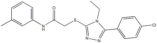 2-{[5-(4-chlorophenyl)-4-ethyl-4H-1,2,4-triazol-3-yl]sulfanyl}-N-(3-methylphenyl)acetamide 结构式