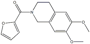 2-(2-furoyl)-6,7-dimethoxy-1,2,3,4-tetrahydroisoquinoline 结构式