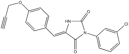 3-(3-chlorophenyl)-5-[4-(2-propynyloxy)benzylidene]-2,4-imidazolidinedione 结构式