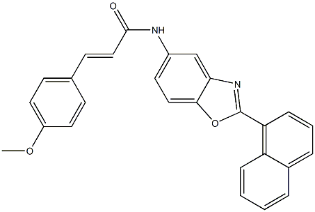 3-(4-methoxyphenyl)-N-[2-(1-naphthyl)-1,3-benzoxazol-5-yl]acrylamide 结构式