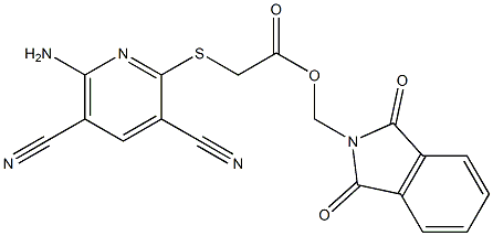 (1,3-dioxo-1,3-dihydro-2H-isoindol-2-yl)methyl [(6-amino-3,5-dicyanopyridin-2-yl)sulfanyl]acetate 结构式