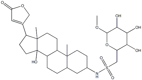 N-[14-hydroxy-10,13-dimethyl-17-(5-oxo-2,5-dihydrofuran-3-yl)hexadecahydro-1H-cyclopenta[a]phenanthren-3-yl](3,4,5-trihydroxy-6-methoxytetrahydro-2H-pyran-2-yl)methanesulfonamide 结构式