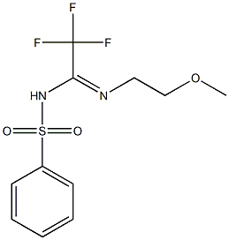 N-[2,2,2-trifluoro-N-(2-methoxyethyl)ethanimidoyl]benzenesulfonamide 结构式