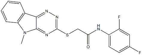 N-(2,4-difluorophenyl)-2-[(5-methyl-5H-[1,2,4]triazino[5,6-b]indol-3-yl)sulfanyl]acetamide 结构式