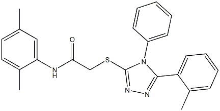 N-(2,5-dimethylphenyl)-2-{[5-(2-methylphenyl)-4-phenyl-4H-1,2,4-triazol-3-yl]sulfanyl}acetamide 结构式