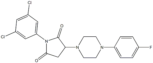 1-(3,5-dichlorophenyl)-3-[4-(4-fluorophenyl)-1-piperazinyl]-2,5-pyrrolidinedione 结构式