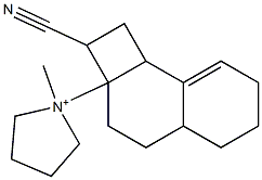 1-(2-cyano-1,3,4,4a,5,6,7,8b-octahydrocyclobuta[a]naphthalen-2a(2H)-yl)-1-methylpyrrolidinium 结构式