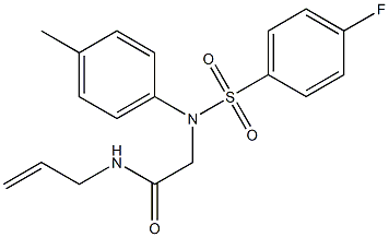 2-[[(4-fluorophenyl)sulfonyl](4-methylphenyl)amino]-N-prop-2-enylacetamide 结构式