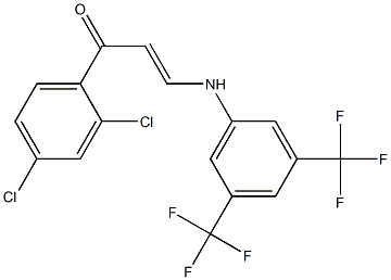 3-[3,5-bis(trifluoromethyl)anilino]-1-(2,4-dichlorophenyl)-2-propen-1-one 结构式