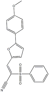 3-[5-(4-methoxyphenyl)-2-furyl]-2-(phenylsulfonyl)acrylonitrile 结构式