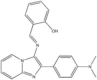 2-[({2-[4-(dimethylamino)phenyl]imidazo[1,2-a]pyridin-3-yl}imino)methyl]phenol 结构式