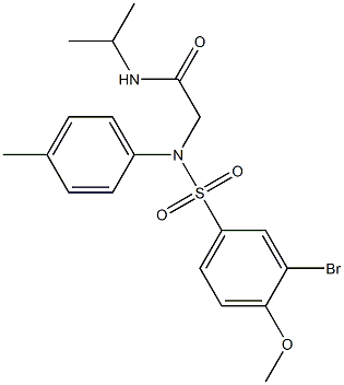 2-{[(3-bromo-4-methoxyphenyl)sulfonyl]-4-methylanilino}-N-isopropylacetamide 结构式