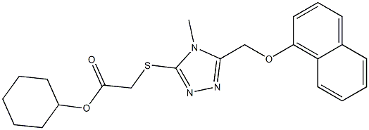 cyclohexyl ({4-methyl-5-[(1-naphthyloxy)methyl]-4H-1,2,4-triazol-3-yl}sulfanyl)acetate 结构式