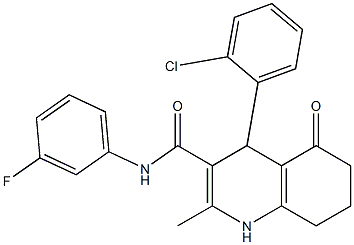 4-(2-chlorophenyl)-N-(3-fluorophenyl)-2-methyl-5-oxo-1,4,5,6,7,8-hexahydro-3-quinolinecarboxamide 结构式
