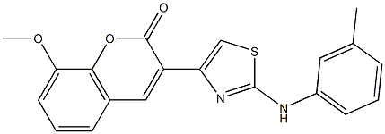 8-methoxy-3-[2-(3-toluidino)-1,3-thiazol-4-yl]-2H-chromen-2-one 结构式