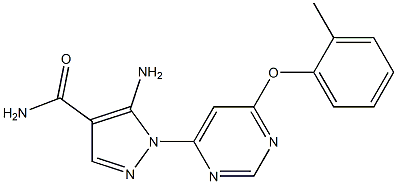 5-amino-1-[6-(2-methylphenoxy)-4-pyrimidinyl]-1H-pyrazole-4-carboxamide 结构式