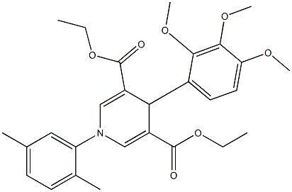 diethyl 1-(2,5-dimethylphenyl)-4-(2,3,4-trimethoxyphenyl)-1,4-dihydro-3,5-pyridinedicarboxylate 结构式