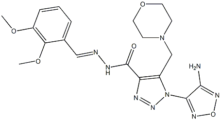 1-(4-amino-1,2,5-oxadiazol-3-yl)-N'-(2,3-dimethoxybenzylidene)-5-(4-morpholinylmethyl)-1H-1,2,3-triazole-4-carbohydrazide 结构式