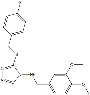 N-(3,4-dimethoxybenzyl)-N-{3-[(4-fluorobenzyl)sulfanyl]-4H-1,2,4-triazol-4-yl}amine 结构式